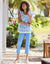 Pantacourt droit stretch (bleu azur)