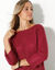 Pull col bateau manches 3/4, toucher doux (prune)