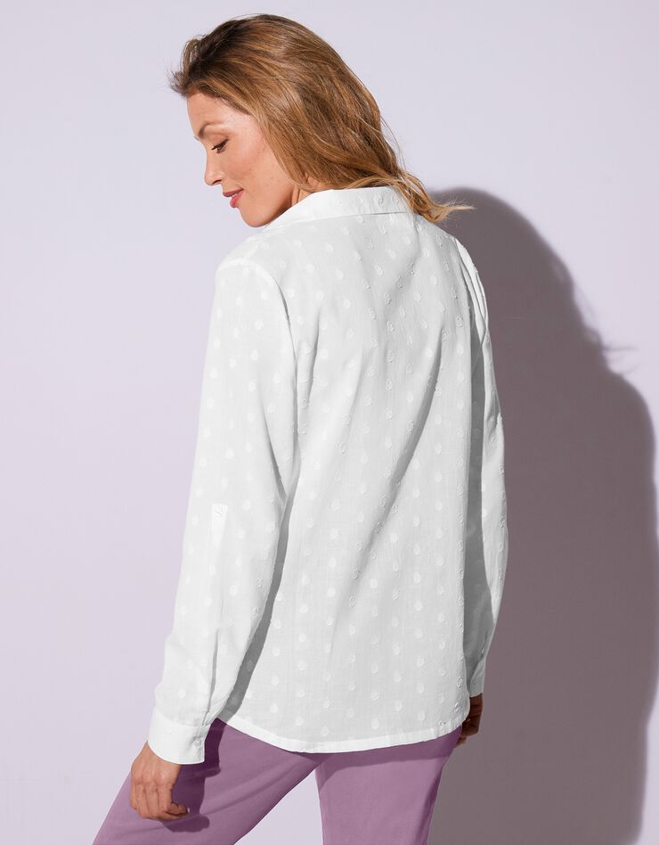 Chemise plumetis manches longues (blanc) Chemise plumetis manches longues (blanc)