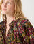 Blouse en voile crépon imprimée ethnnique (noir / multicolore)