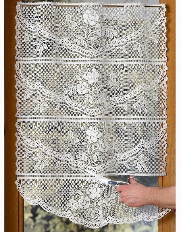 Brise-bise modulable motif roses (blanc)