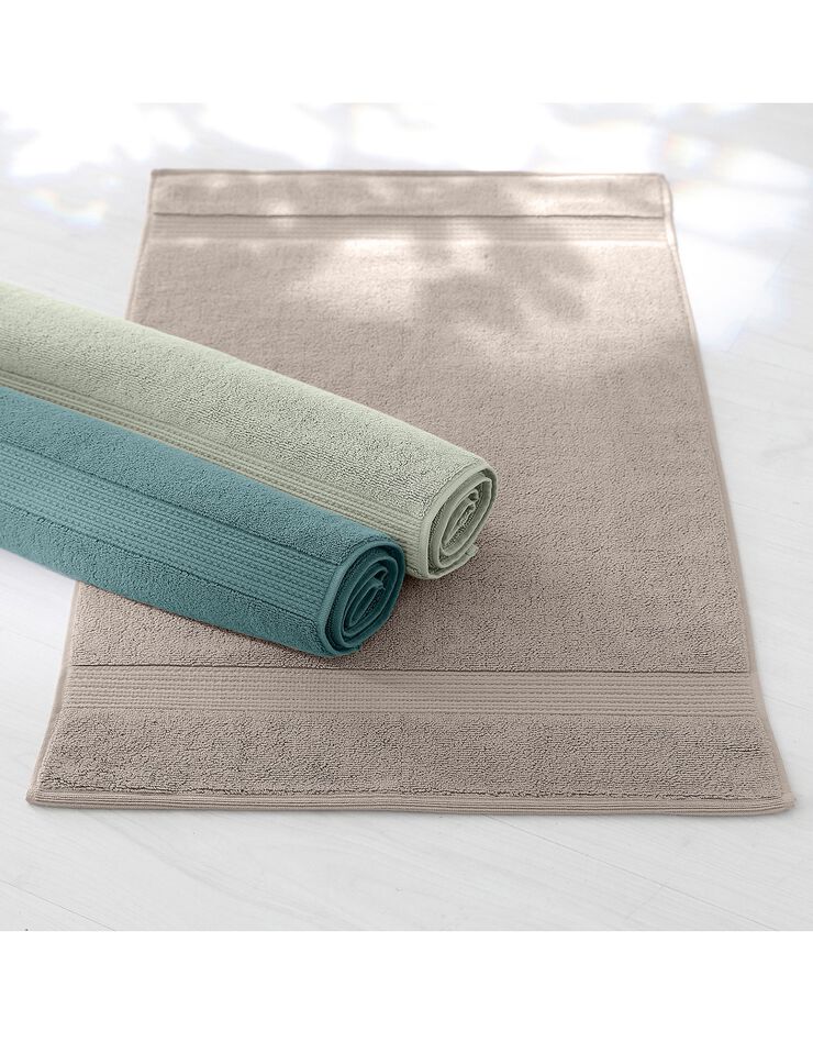 Tapis de bain uni coton issu de l'agriculture biologique (vert tilleul) Tapis de bain uni coton issu de l'agriculture biologique (vert tilleul)