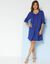 Robe boutonnée unie manches coude (iris)