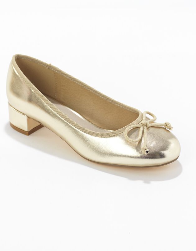 Ballerines petit talon (doré)