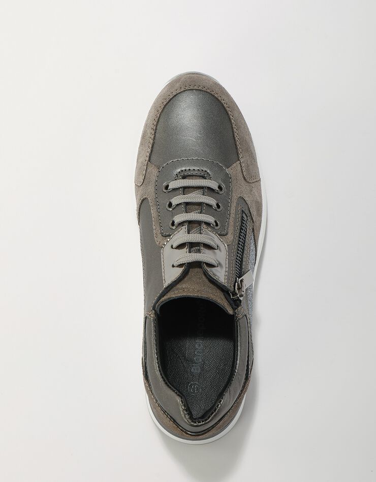 Sneakers compensées en cuir (gris) Sneakers compensées en cuir (gris)