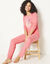Pyjama manches longues imprimé chat (corail)