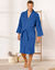 Peignoir mixte adulte col kimono éponge bouclette  (bleu dur)