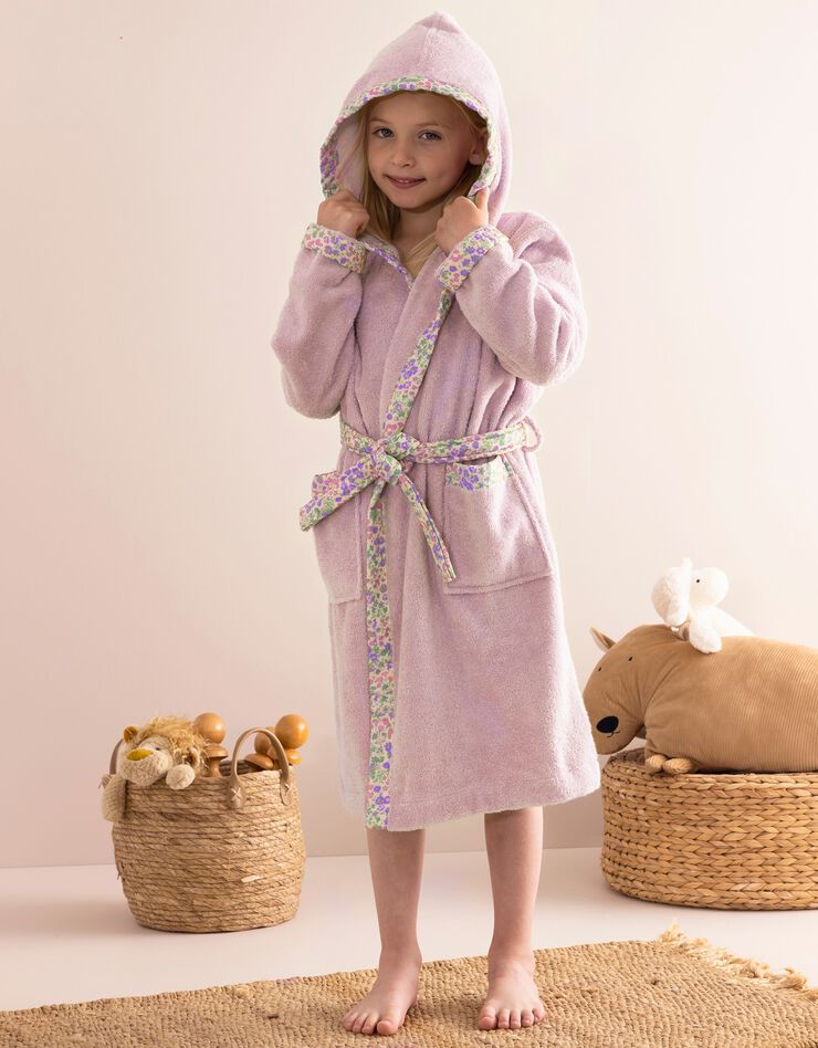 Peignoir de bain enfant à capuche éponge coton - 380 g/m² (parme) Peignoir de bain enfant à capuche éponge coton - 380 g/m² (parme)
