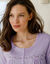 Chemise de nuit longue manches courtes unie (parme)