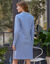Chemise de nuit boutonnée imprimé petits carreaux (bleu)