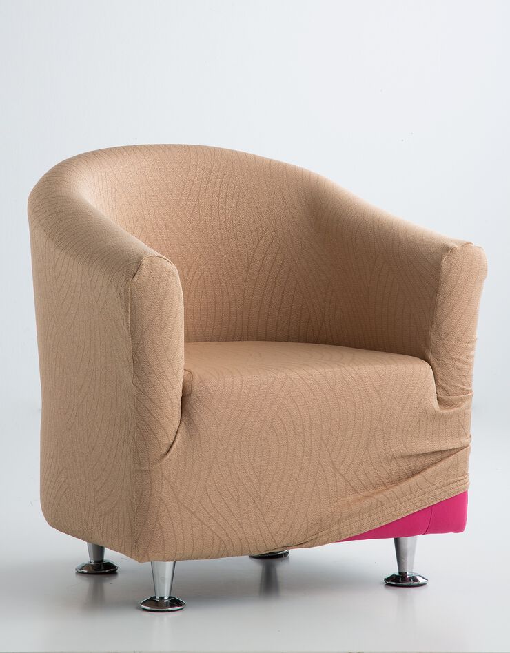 Housse fauteuil cabriolet jacquard bi-extensible (beige)