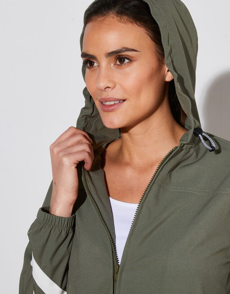 Veste à capuche zippée (kaki / blanc) Veste à capuche zippée (kaki / blanc)