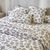 Linge de lit Petunia en coton imprimé (grège)