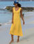 Robe longue unie sans manches (jaune)