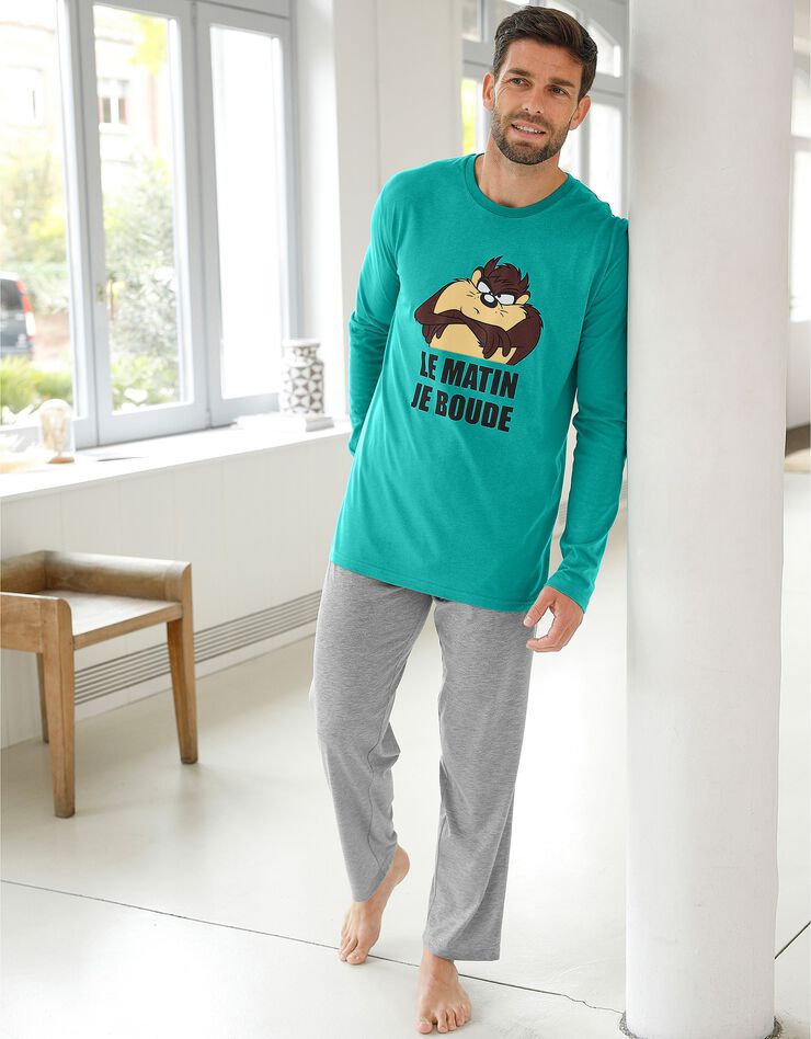 Pyjama Taz manches longues (vert d'eau) Pyjama Taz manches longues (vert d'eau)