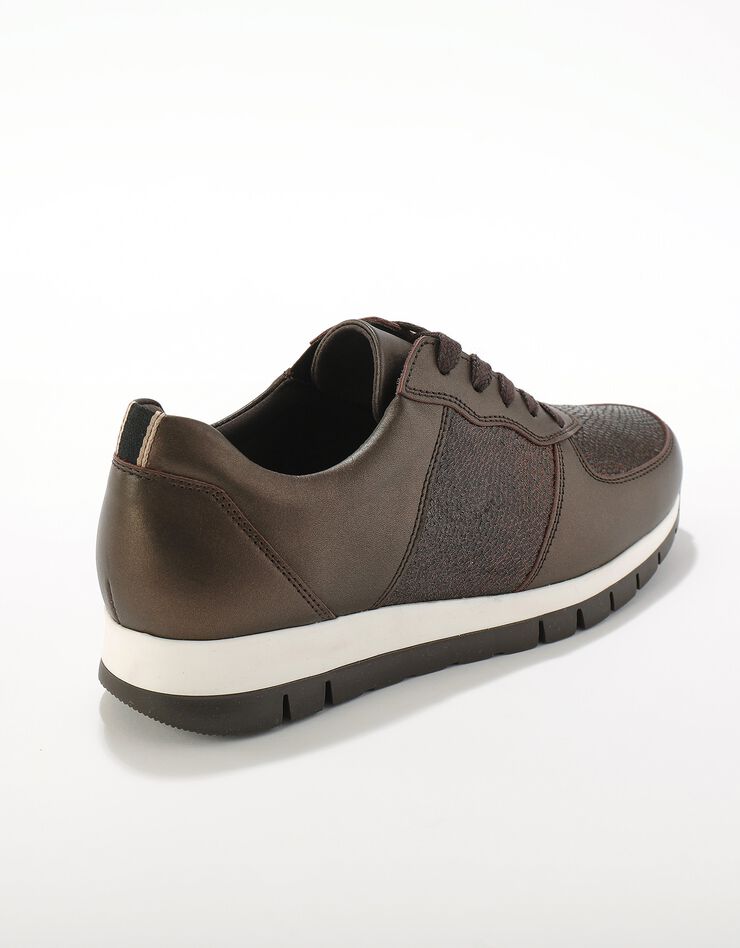 Basket à lacets en cuir  (chocolat)