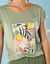 T-shirt manches courtes imprimé placé, Spécial Petites (vert tilleul)