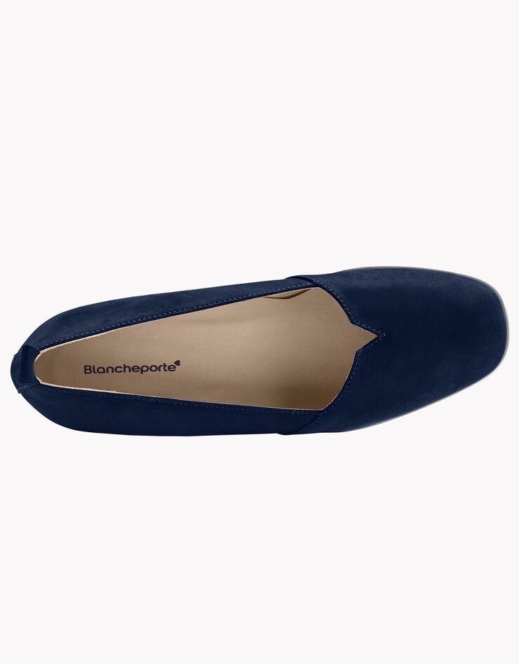 Ballerines compensées en cuir - marine (marine)