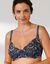 Soutien-gorge microfibre et dentelle bicolore forme corbeille Pahala – avec armatures (ivoire / marine)