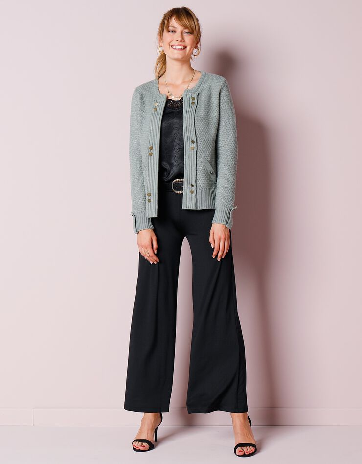Pantalon large maille extensible (noir) Pantalon large maille extensible (noir)