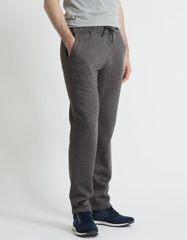Pantalon jogging molleton bas droits (anthracite chiné)