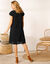 Robe décolleté macramé unie (noir)