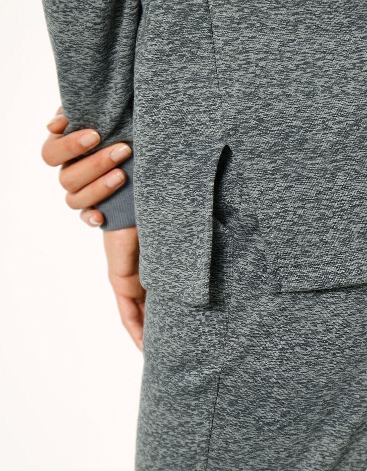 Sweat en molleton effet chiné col montant zippé (gris chiné) Sweat en molleton effet chiné col montant zippé (gris chiné)