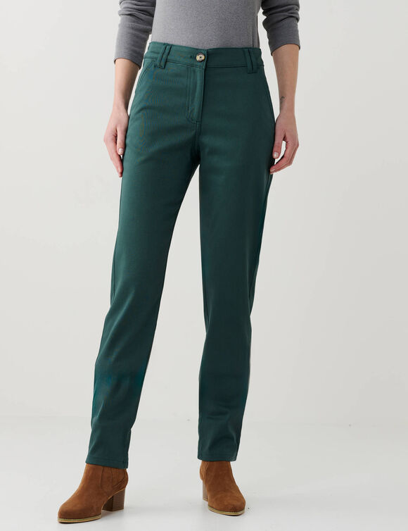 Pantalon chino stretch (vert fonc&eacute;)