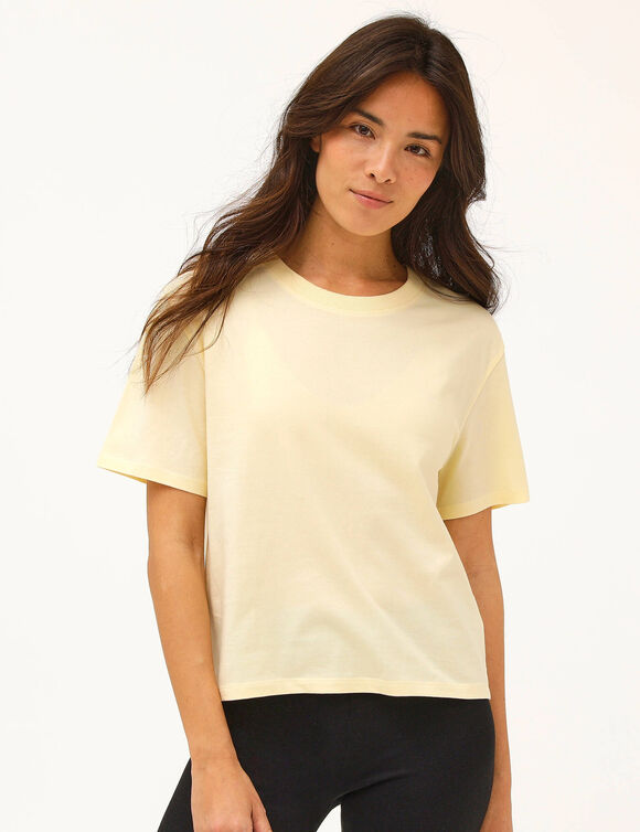 T-shirt bo&icirc;te manches coudes (vanille)