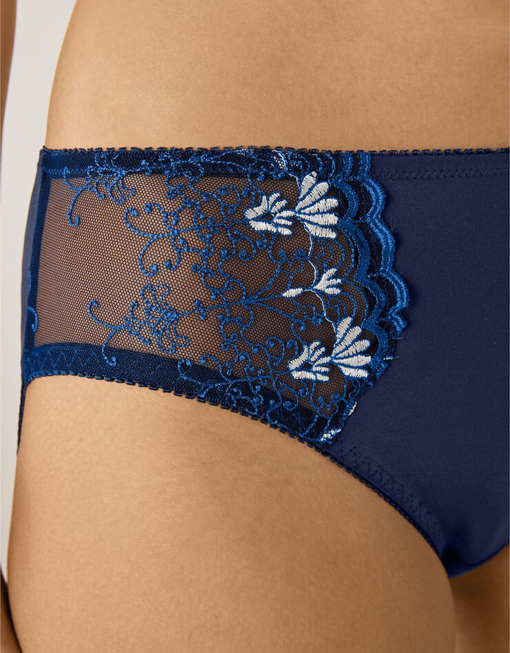 Culotte tulle brodé et microfibre Erode (bleu) Culotte tulle brodé et microfibre Erode (bleu)
