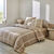 Linge de lit C&eacute;sar en coton imprim&eacute; carreaux (beige / &eacute;cru)