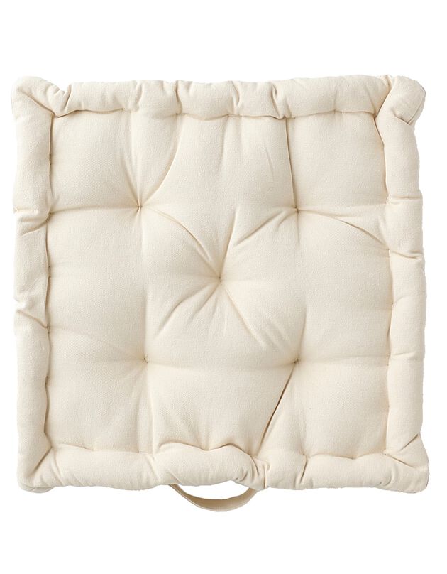 Coussin de sol uni coton (écru)