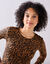 T-shirt imprimé peau de bête, stretch (caramel / noir)