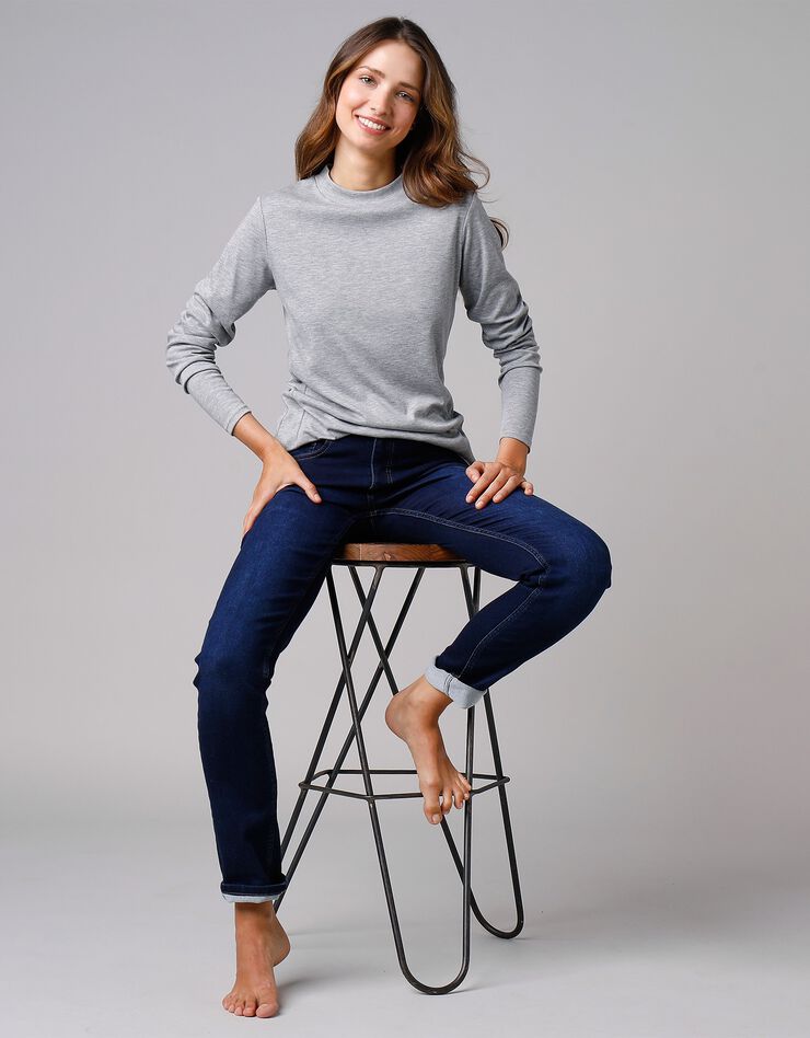 Tee-shirt thermique col montant - manches longues (gris chiné) Tee-shirt thermique col montant - manches longues (gris chiné)