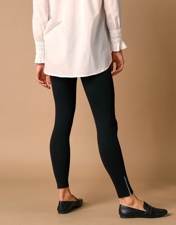 Legging bas de jambe zippé, taille élastiquée (noir 2)