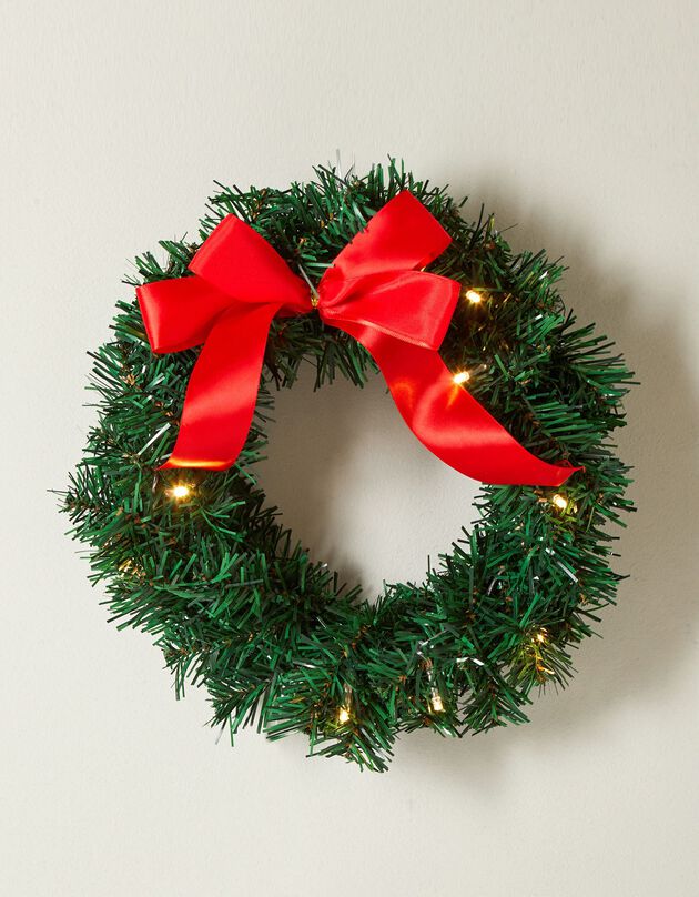 Couronne de Noël lumineuse (vert / rouge)