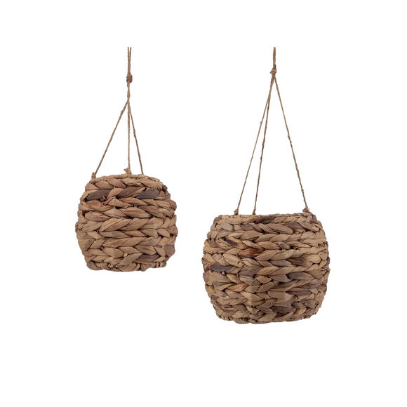 Lot de 2 cache-pots à suspendre en jonc de mer (naturel)