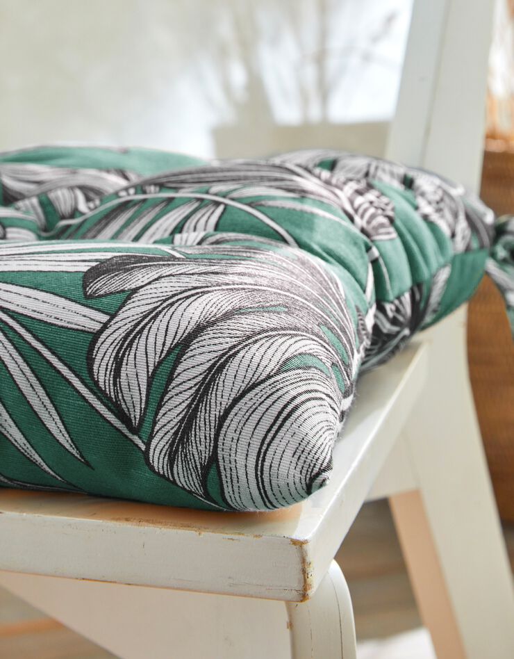Galette de chaise imprimé tropical - lot de 2 (vert)