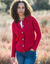 Cardigan boutonné maille fantaisie (rouge)