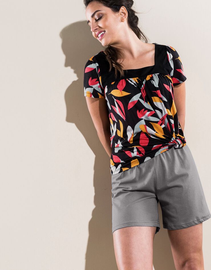 Short effet jupette - lot de 2 (gris / noir) Short effet jupette - lot de 2 (gris / noir)