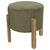 Tabouret cylindrique, pieds en  bois (vert)