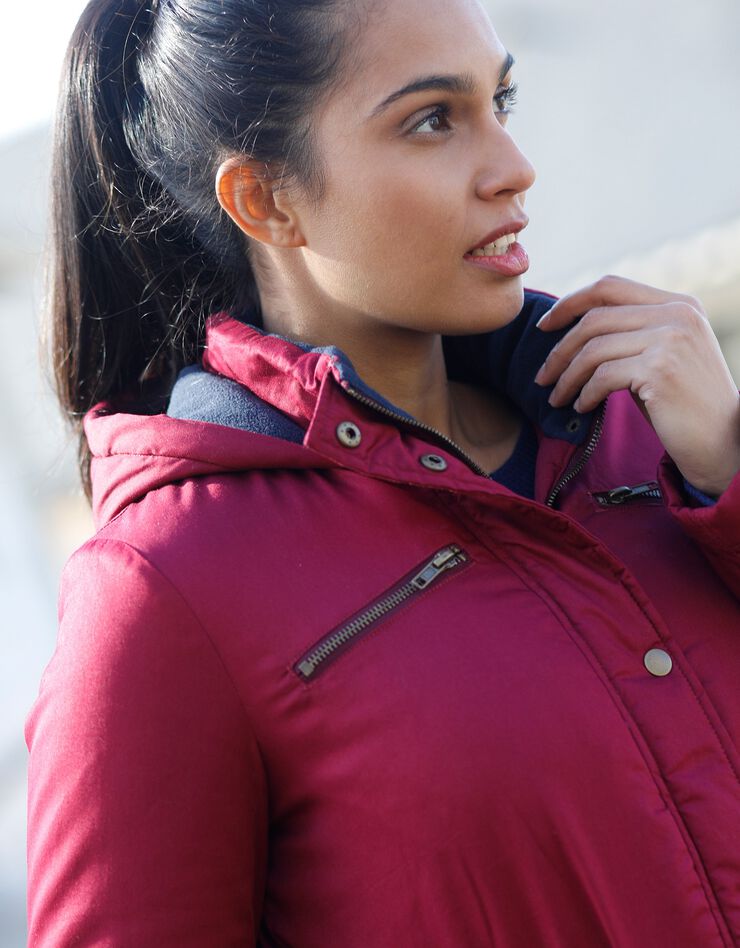Parka déperlante doublée maille polaire (prune) Parka déperlante doublée maille polaire (prune)