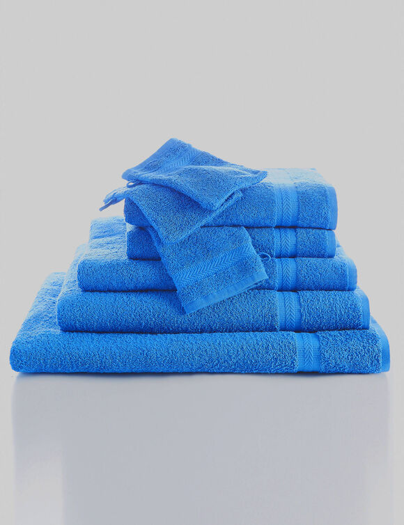 Collection serviettes de bain unies 420 g/m2 confort moelleux (bleu dur)