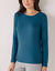T-shirt thermique col rond - manches longues (bleu p&eacute;trole)