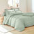 Linge de lit uni polyester-coton Colombine (vert amande)