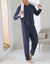 Pyjama coton passepoils contrast&eacute;s (marine)