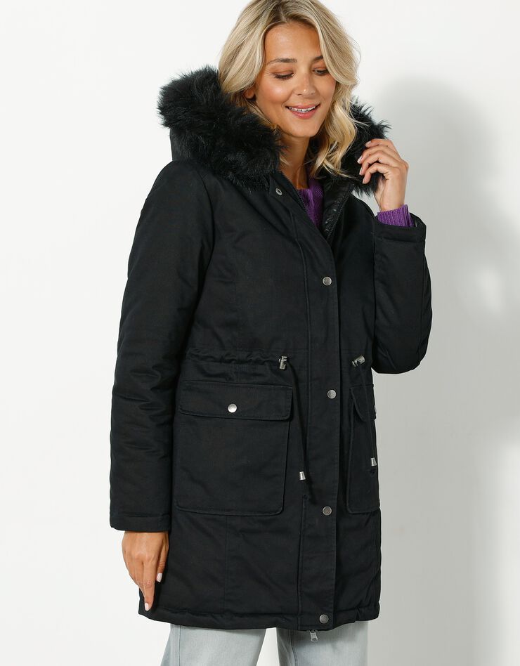 Parka réversible doudoune matelassée déperlante (noir) Parka réversible doudoune matelassée déperlante (noir)