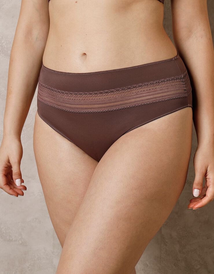 Culotte haute microfibre effet seconde peau Albury - lot de 2 (marron glacé)