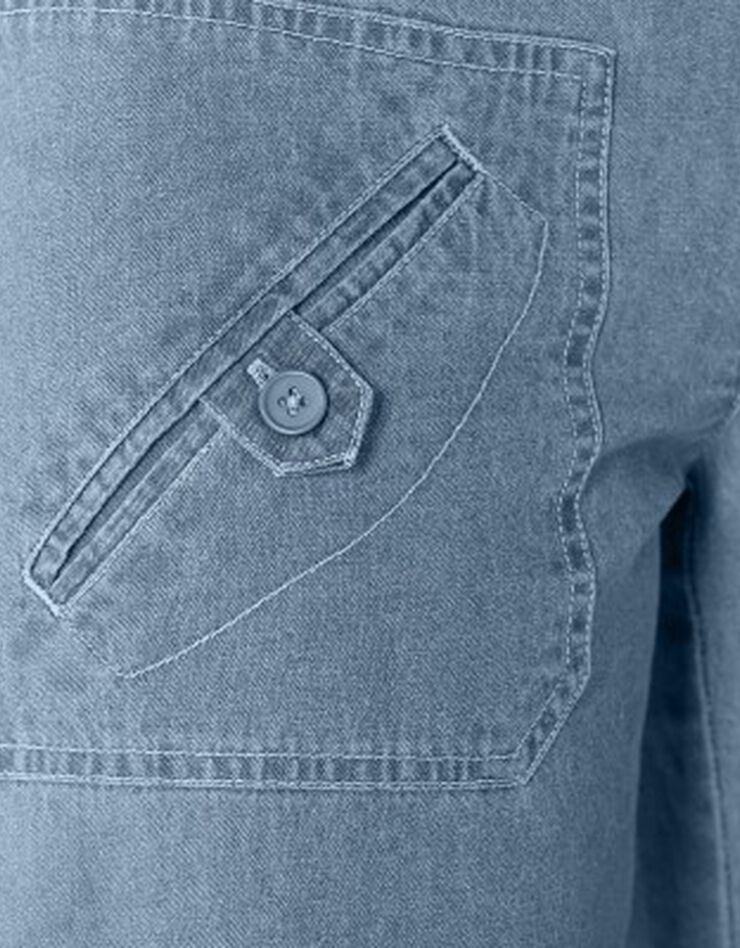 Pantalon coupe droite 7/8ème taille élastiquée, denim (bleached clair) Pantalon coupe droite 7/8ème taille élastiquée, denim (bleached clair)