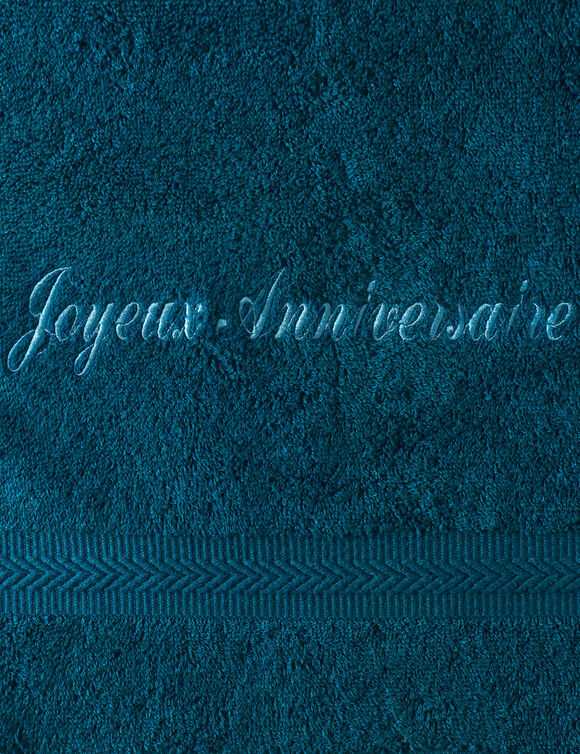 Collection serviettes de bain personnalisables confort moelleux (bleu paon)